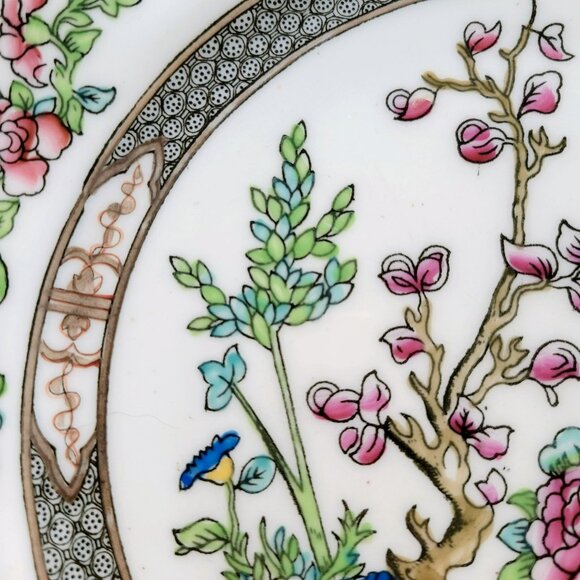Antique Coalport Indian Tree DINNER Plate, Multicolor Scalloped, c.1891-1920 - Picture 5 of 7